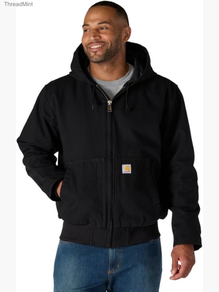 Men's Washed Duck Active Jac Jacket Heavy Duty Insulated Hooded